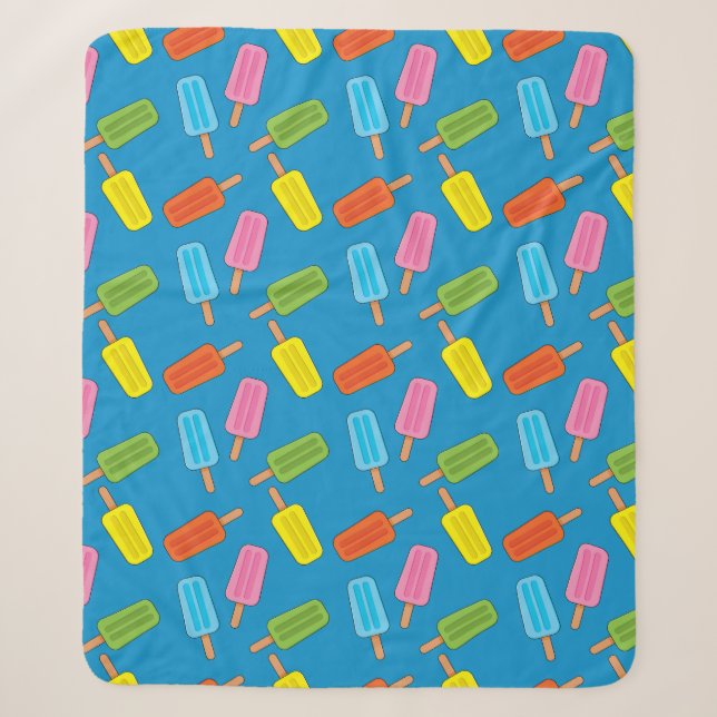 Muster für farbenfrohe Popsicles Sherpadecke (Vorderseite)