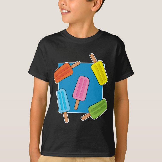 Muster für farbenfrohe Popsicles T-Shirt (Vorderseite)