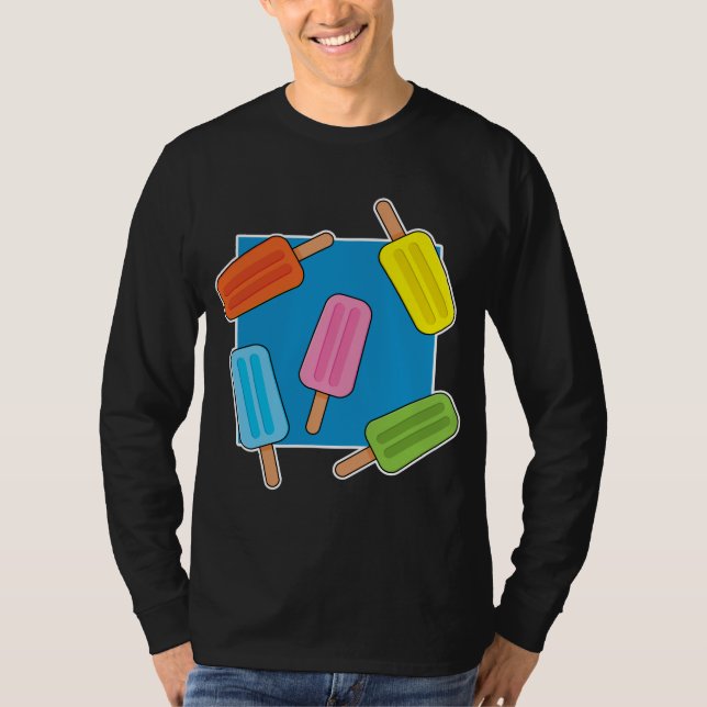 Muster für farbenfrohe Popsicles T-Shirt (Vorderseite)