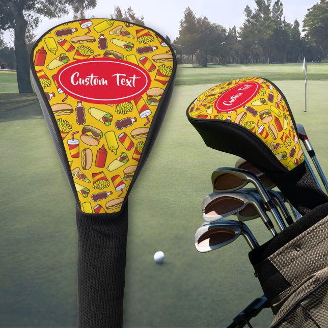 Muster für farbige Fast Food-Icons Golf Headcover (Von Creator hochgeladen)