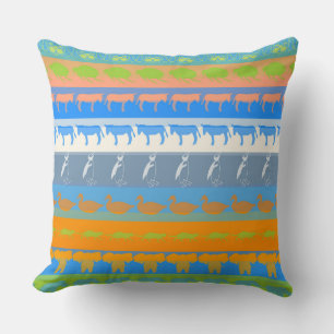 Muster für farbige Retro-Tiere #5 Kissen