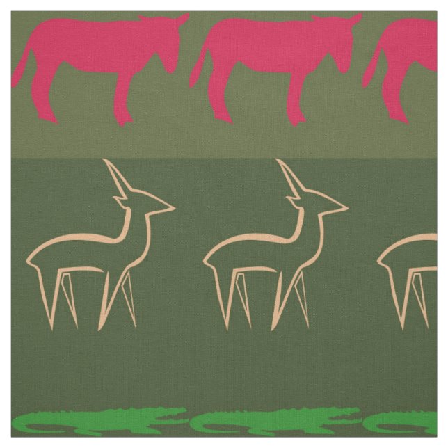 Muster für farbige Retro-Tiere #7 Stoff (Muster)