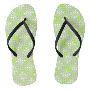Muster für flache grüne Punkte und Ovale Flip Flops