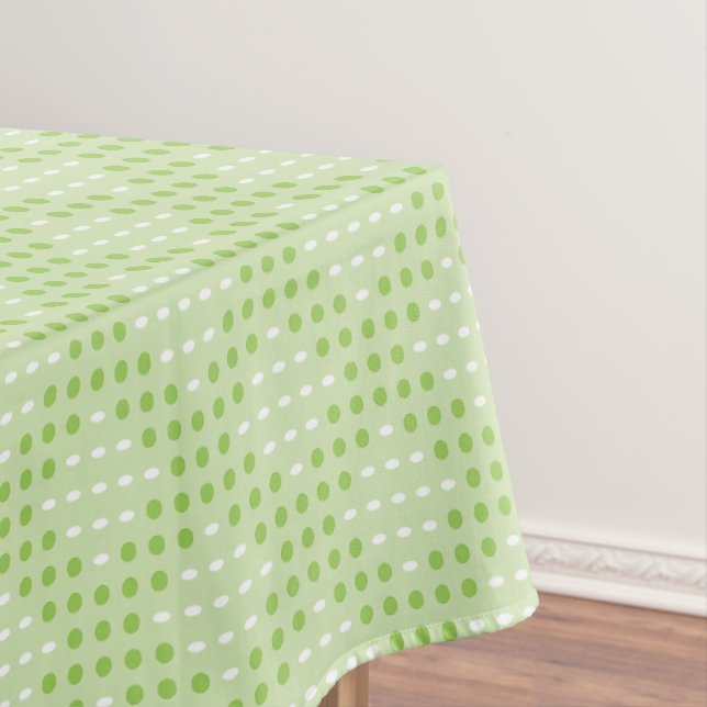 Muster für flache grüne Punkte und Ovale Tischdecke (Beispiel)