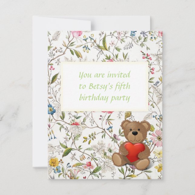 Muster für florale Tapeten Einladung (Vorderseite)