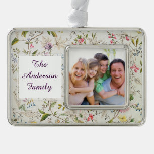 Muster für florale Tapeten Rahmen-Ornament Silber