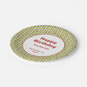 Muster für Funky Retro Olive Bead Custom Colors Pappteller