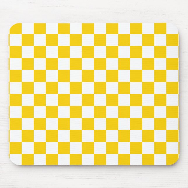 Muster für gelb-weißer karierter Karo Mousepad (Vorne)