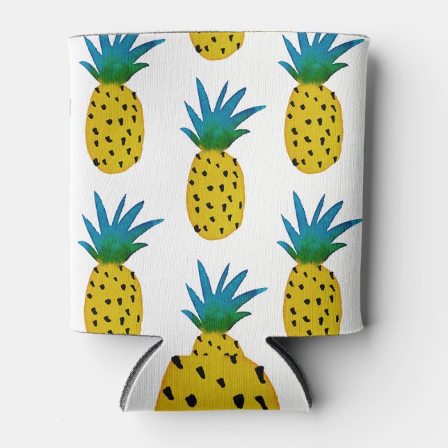 Muster für gelbe Ananas Dosenkühler (Vorderseite)