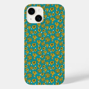 Muster für gelbe Aquamarine Blume Case-Mate iPhone 14 Hülle