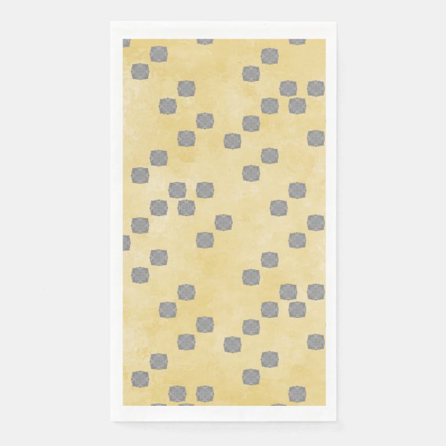 Muster für gelbe und graue Polka-Dots Serviette (Vorderseite)