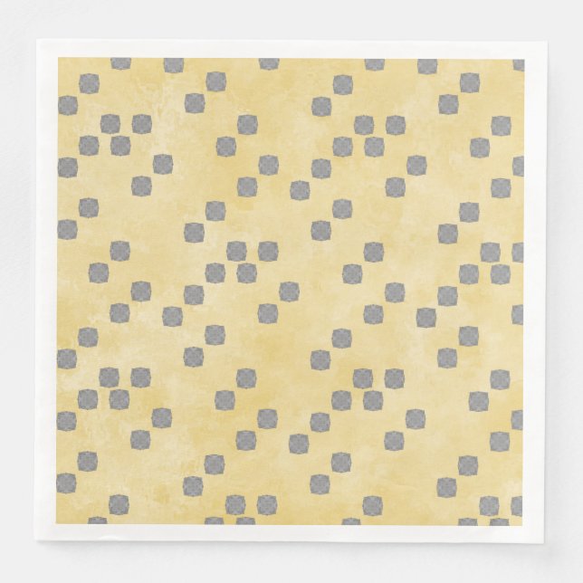 Muster für gelbe und graue Polka-Dots Serviette (Vorderseite)