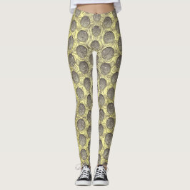 Muster für gelbe und graue Polka-Punkte Leggings