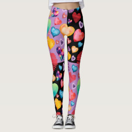 Muster für gemischte Herzen Leggings