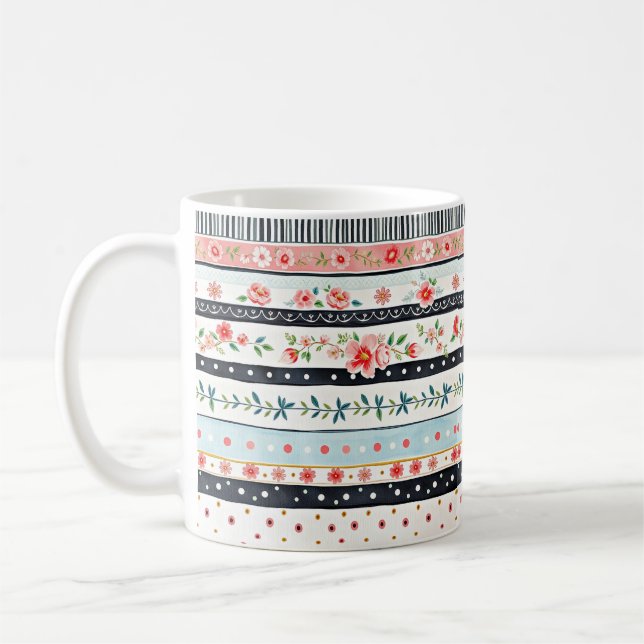 Muster für gemischte Shabby Chic Kaffeetasse (Links)