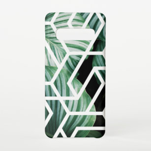 Muster für geometrische Blätter Samsung Galaxy S10 Hülle
