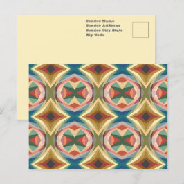 Muster für geometrische Pop-Farbblöcke Postkarte