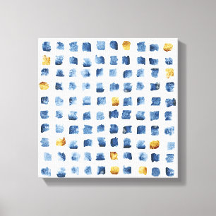 Muster für geometrische Quadrate von Aquarellfarbe Leinwanddruck