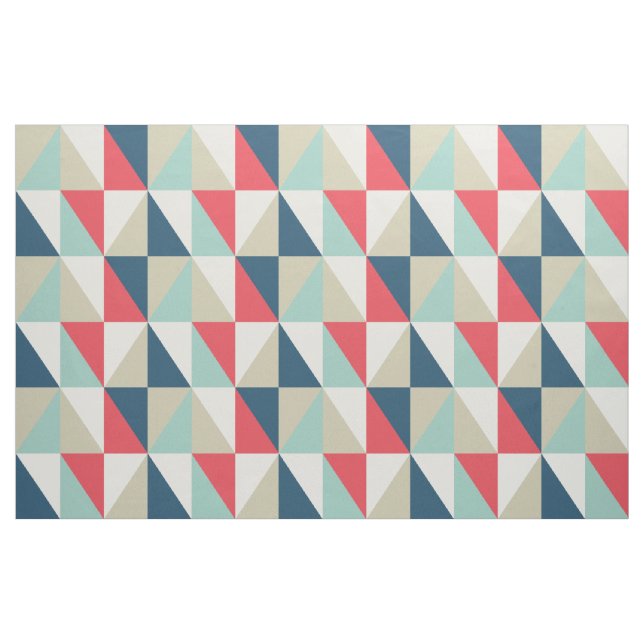 Muster für geometrische rote und blaue Dreiecke Stoff (Fat Quarter (45,7 x 55,9 cm))