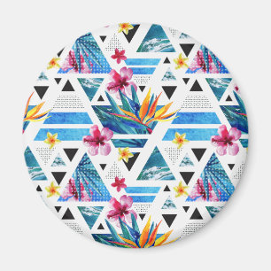 Muster für geometrische tropische Blume Magnet