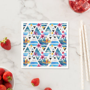 Muster für geometrische tropische Blume Serviette
