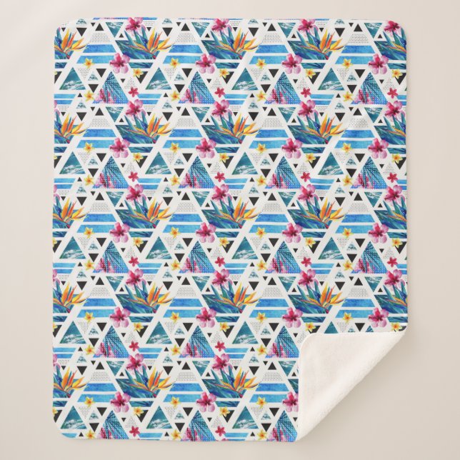 Muster für geometrische tropische Blume Sherpadecke (Vorderseite)