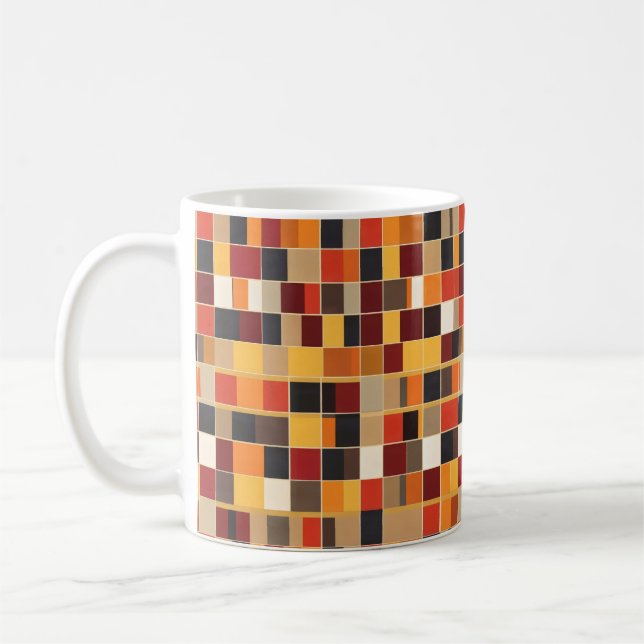 Muster für geometrische, warme Farben Kaffeetasse (Links)