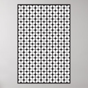 Muster für geometrisches hinteres Leaf Weiß Poster
