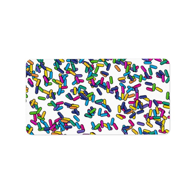 Muster für gescatte Sprinkles Adressaufkleber (Vorne)