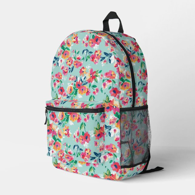 Muster für gestrichene Blume Bedruckter Rucksack (Rückseitige Ecke Rechts)