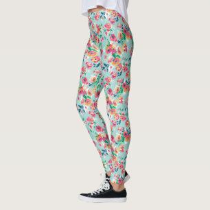 Muster für gestrichene Blume Leggings