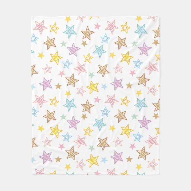 Muster für gezeichnete Sterne Fleecedecke (Vorderseite)