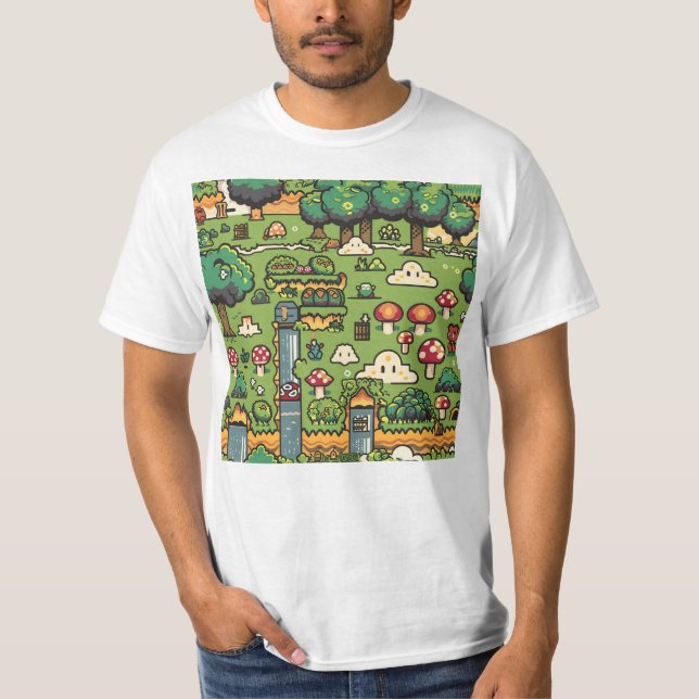 Muster für gezogene Videospielgeräte T-Shirt (Vorderseite)