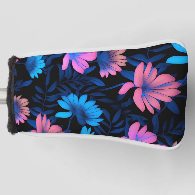 Muster für glühende Neon-Blume Golf Headcover (Vorderseite)