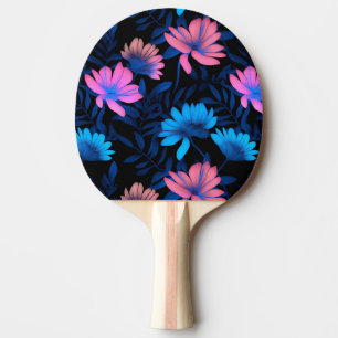 Muster für glühende Neon-Blume Tischtennis Schläger