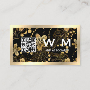 Muster für Gold-Blätter   QR-Code Visitenkarte