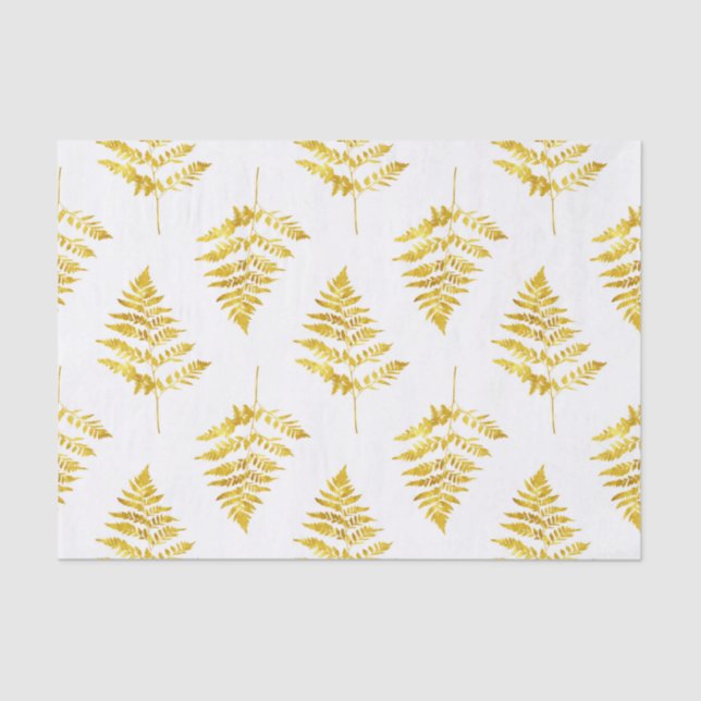Muster für Gold Fern-Blätter Seidenpapier (Vorderseite)