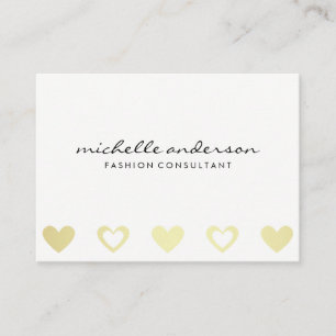 Muster für goldene Herzen Weiß Grau Visitenkarte
