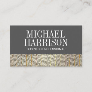Muster für goldene Linien   Grau Visitenkarte
