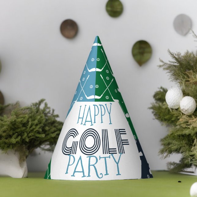 Muster für Golf Club Papier Partyhütchen (golf club Paper party hat, Kids,adults,party birthday hat,Baby Shower,wedding,celebration hat)