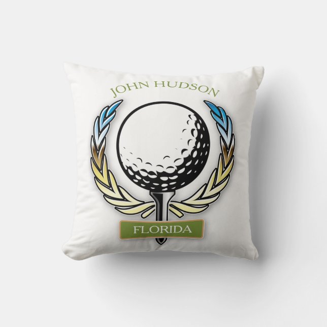 Muster für Golf mit Kleider-Monogramm-Vorlage Kissen (Vorderseite)