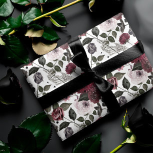 Muster für gotische Aquarellfarben, Rose und Blume Geschenkpapier Set