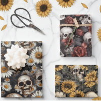 Muster für gotische Skulls und Blume