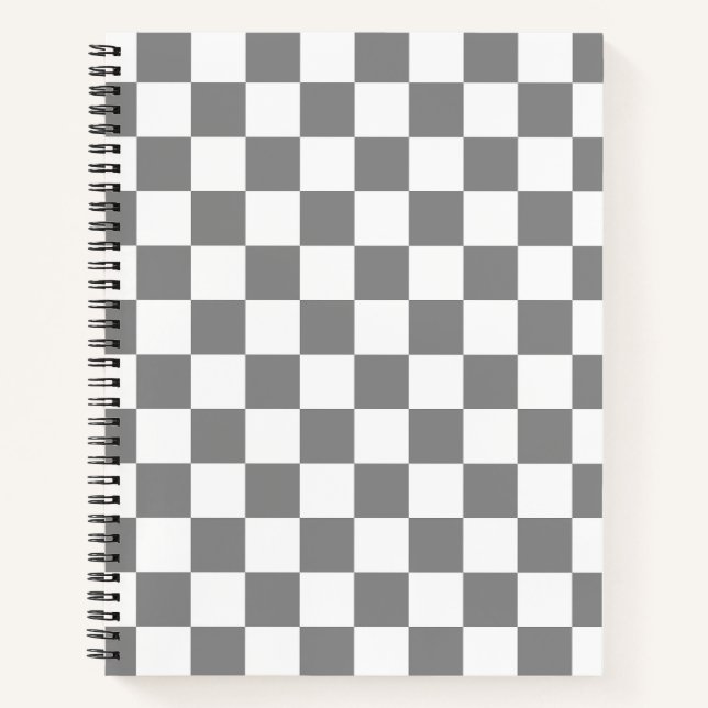 Muster für grau-weiß karierte Karos Notizbuch (Vorderseite)