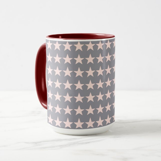 Muster für graue und rosa Sterne Tasse (Vorderseite Links)