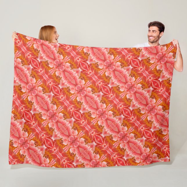 Muster für große Fleece Blanket Coral Peonies (Beispiel)