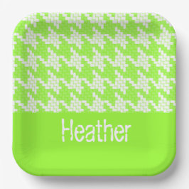 Muster für grün-weiße Hahnentrittmuster Pappteller