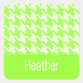 Muster für grün-weiße Hahnentrittmuster Quadratischer Aufkleber