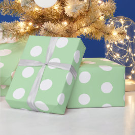 Muster für grün-weiße Polka-Dots Geschenkpapier