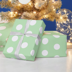 Muster für grün-weiße Polka-Dots Geschenkpapier